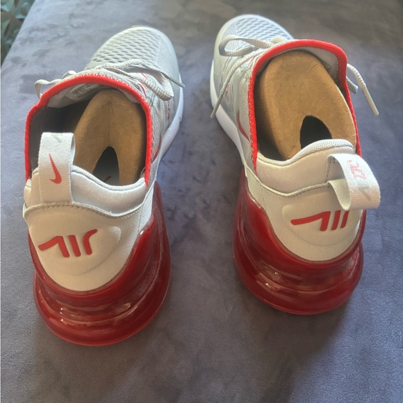 Nike Air Max 270 Gray and Red Sneakers - Picture 3 of 5